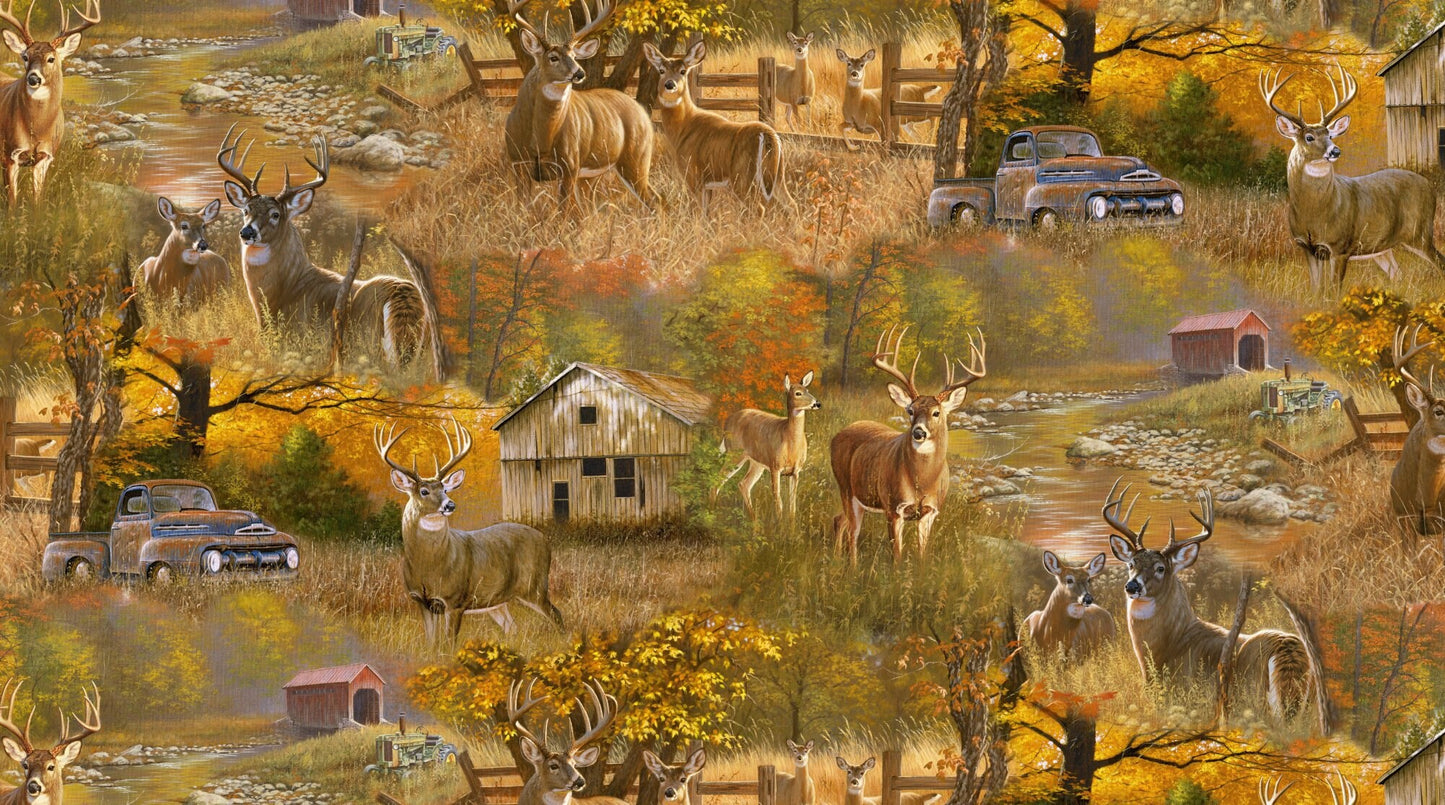 Whitetails & the Truck - David Textiles - AL-4863-1  -C