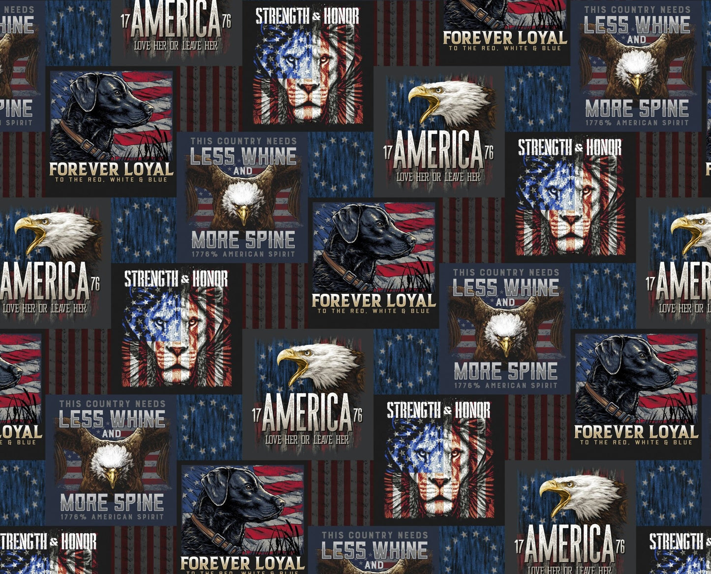 Strength & Honor - Less Whine - 1776 America - David Textiles